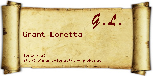 Grant Loretta névjegykártya